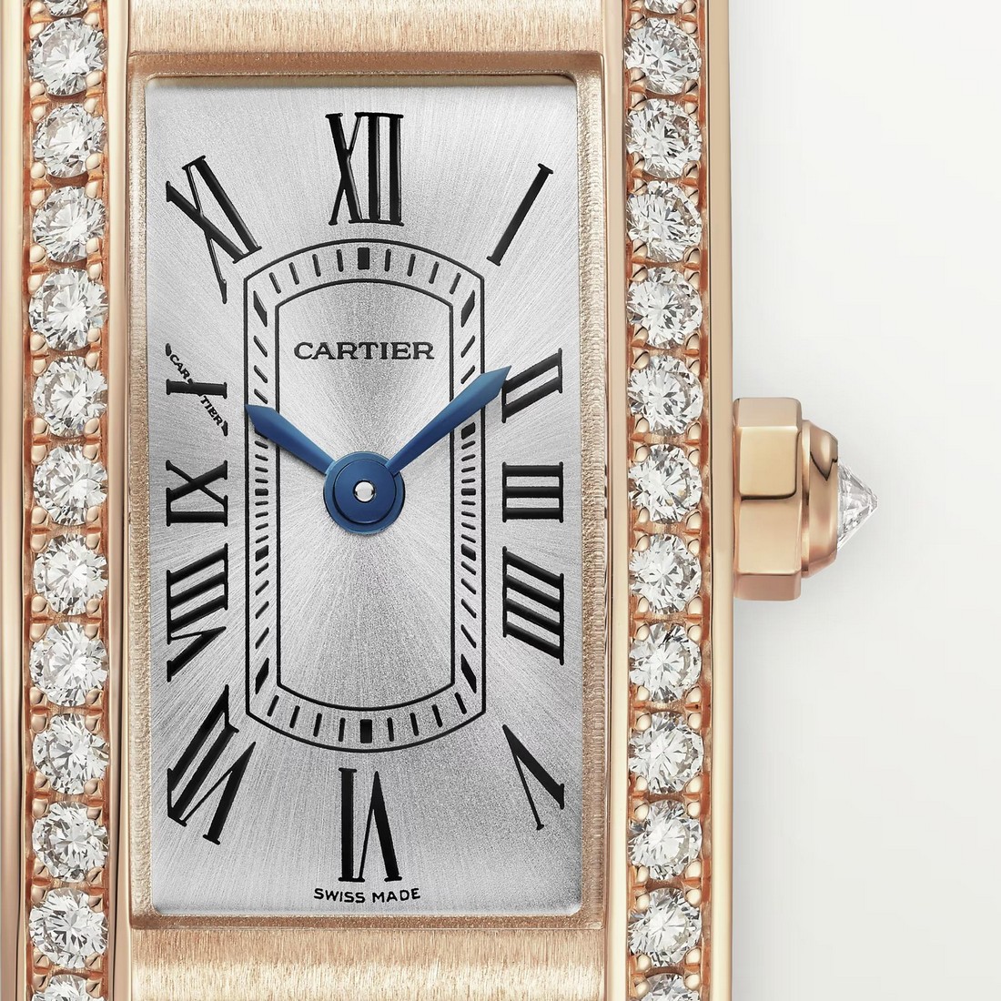 Đồng Hồ Cartier Tank Américaine Mini Watch Nữ Đỏ Vàng Xám